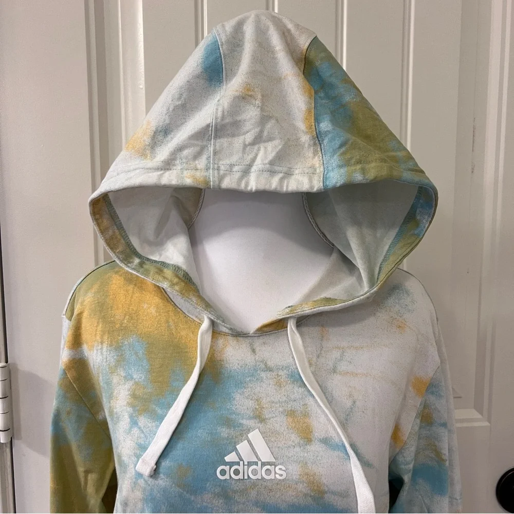 Adidas Men's Tie-Dye‎ Hoodie in Blue and Orange Small